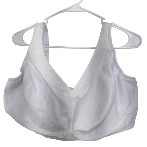 Glamorise Sport Womens White Wire-Free Sports Bra Size 46H High Support - Picture 13 of 16